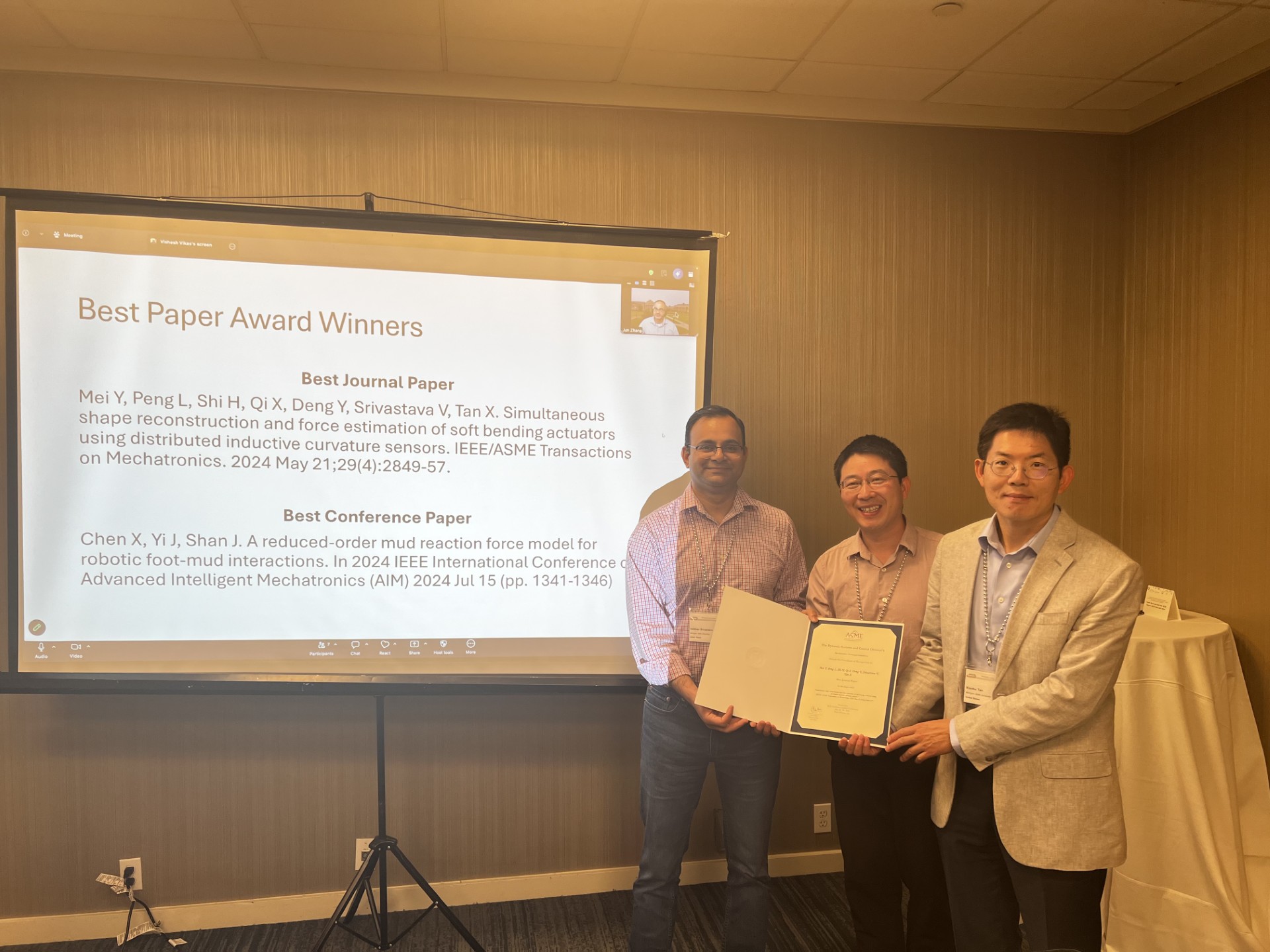 Photo 1 of 2: Received the 2025 Best Journal Paper Award at ACC 2026.