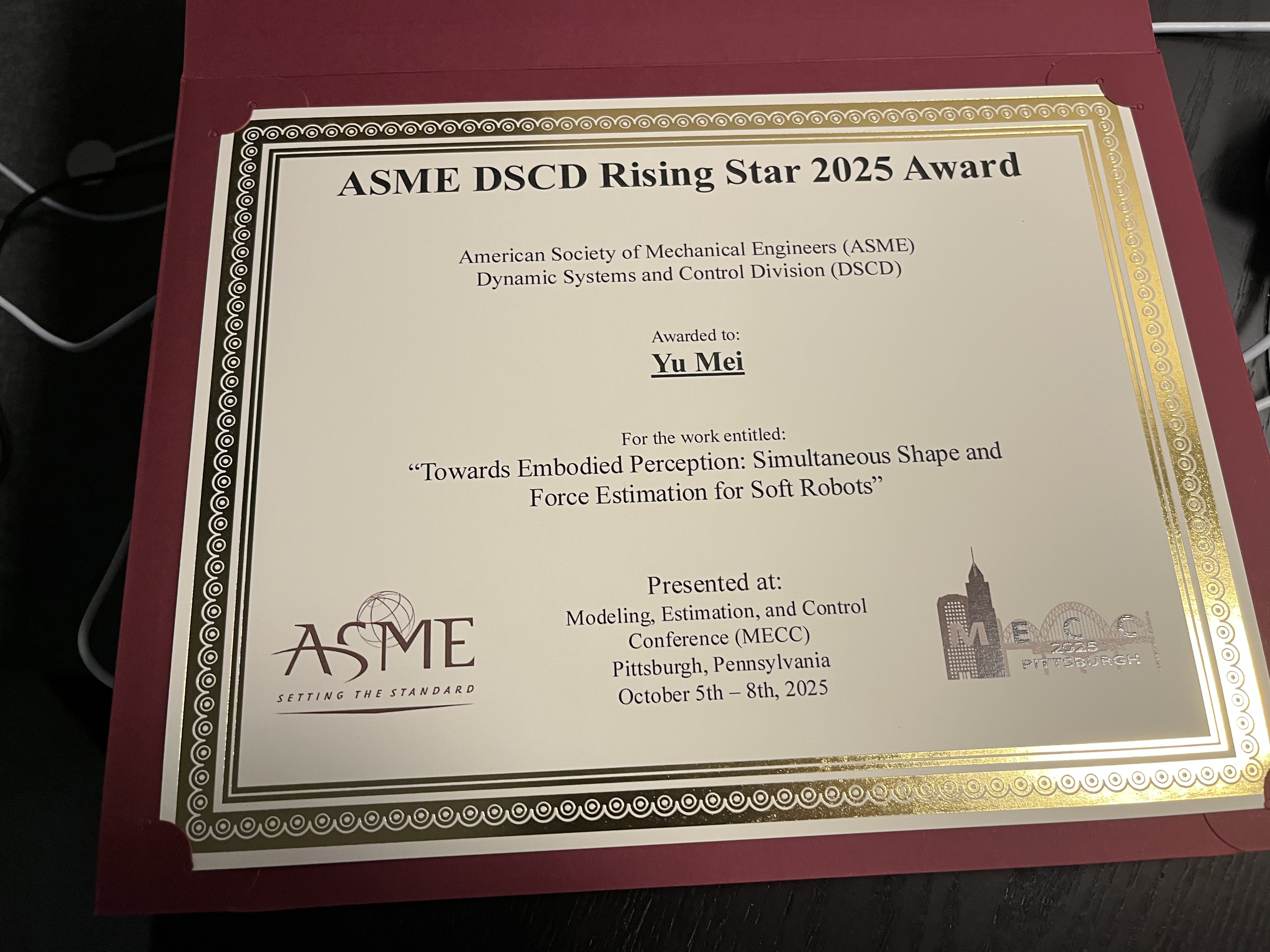 Photo 2 of 2: Recognized as 2025 ASME DSCD Rising Star.