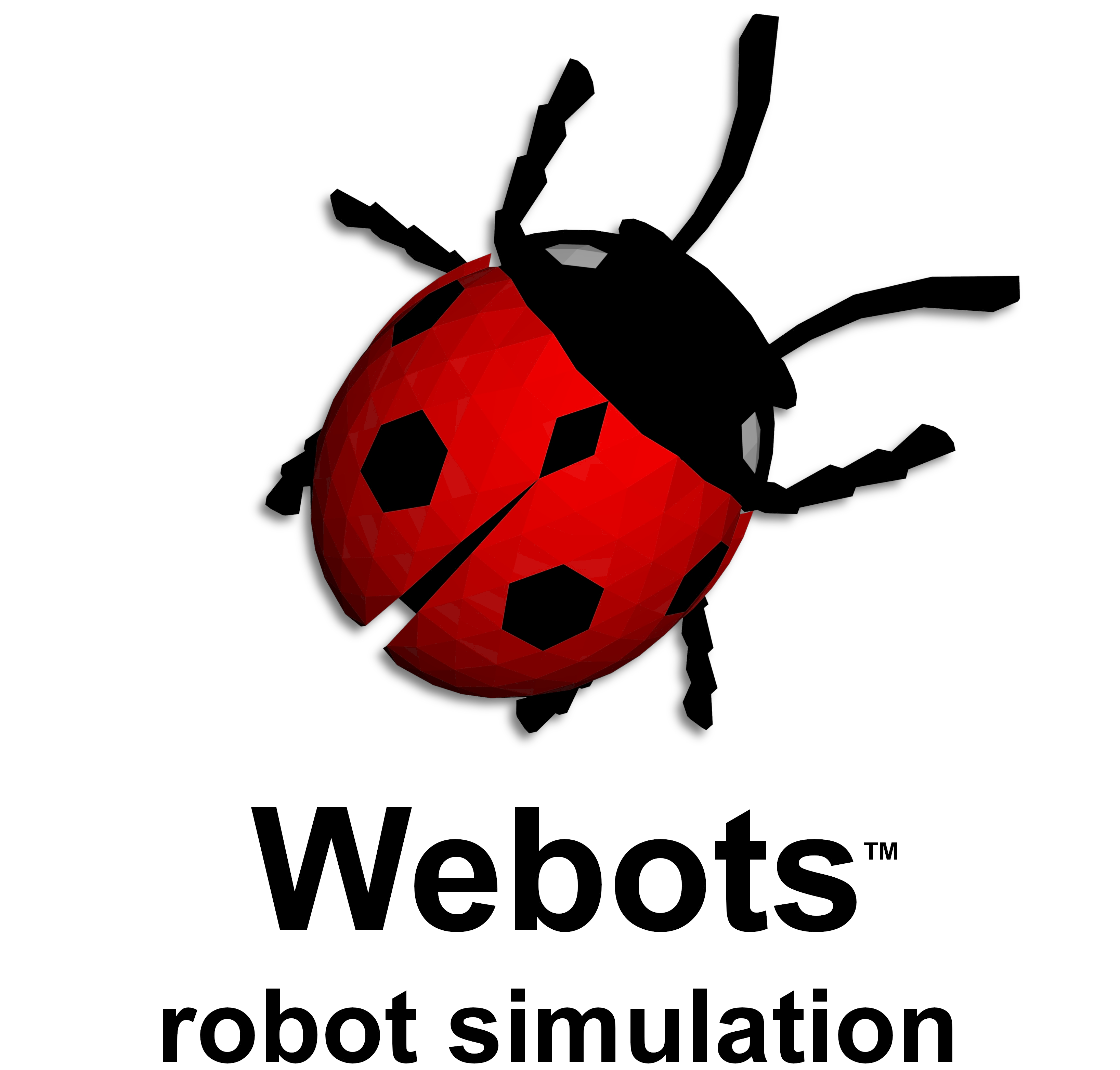 Webots supermarket simulation environment with central goods area and surrounding shelves